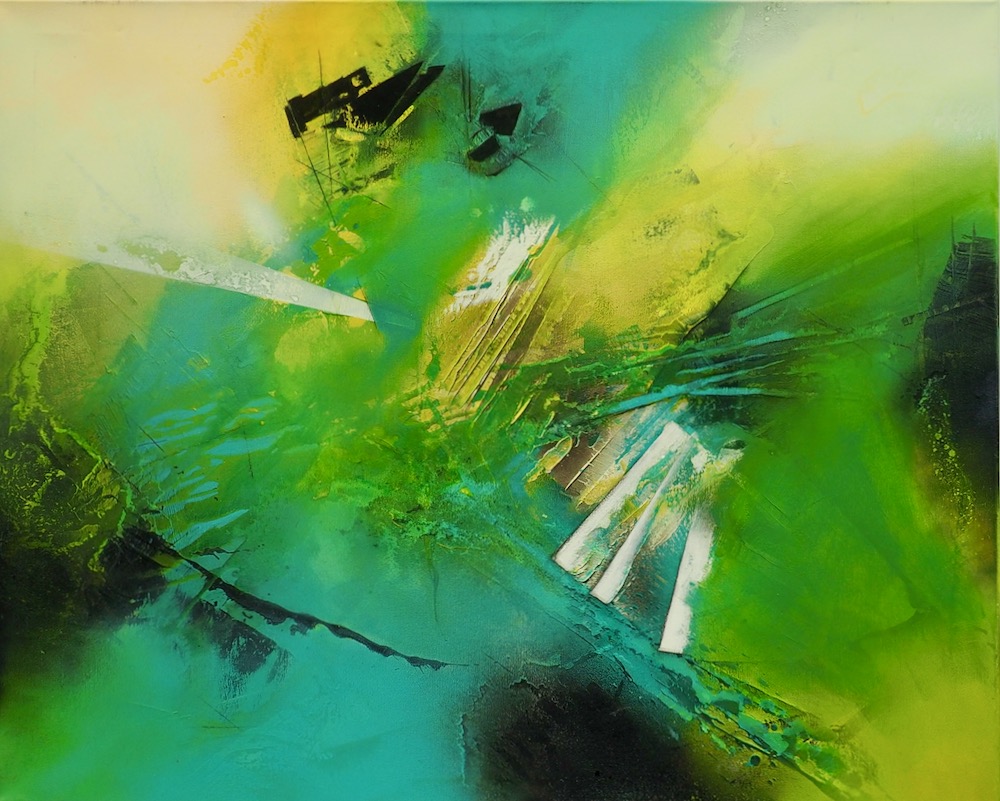 Abstrakte Kunst | Big green | 80x100cm | © Ingrid Studer Fineart