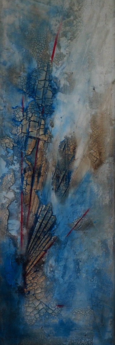 Abstrakte Kunst | Blaue Wüste | 40x120cm | © Ingrid Studer Fineart