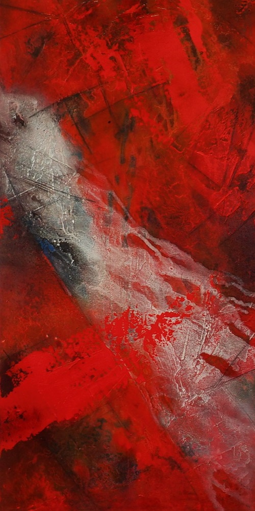 Abstrakte Kunst | Feuer | 50x100cm | © Ingrid Studer Fineart